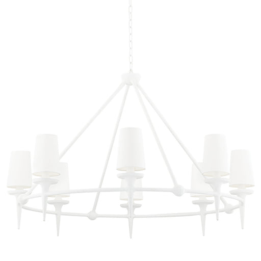 Hudson Valley - 6648-WP - Eight Light Chandelier - Torch - White Plaster