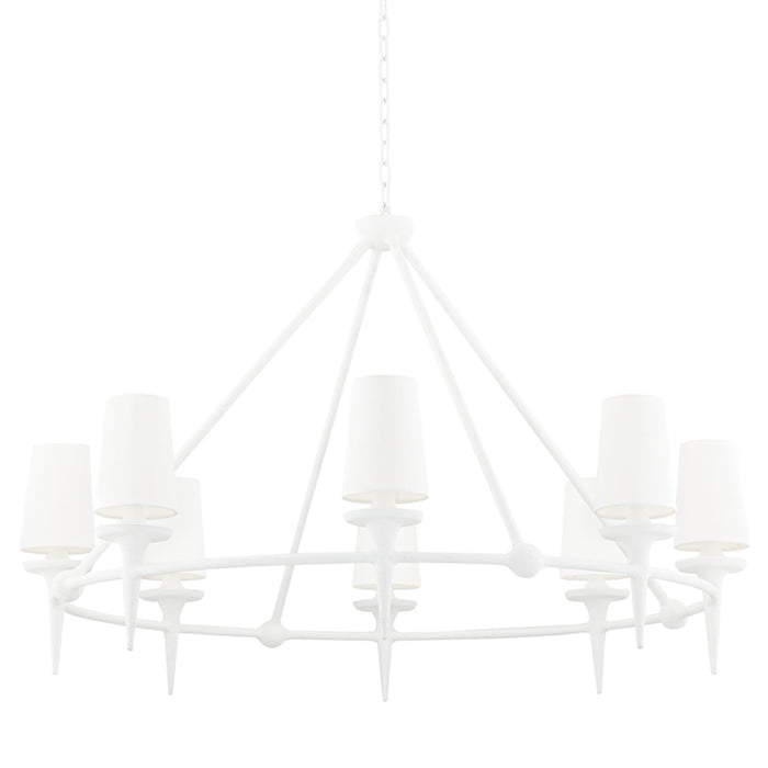 Hudson Valley - 6648-WP - Eight Light Chandelier - Torch - White Plaster