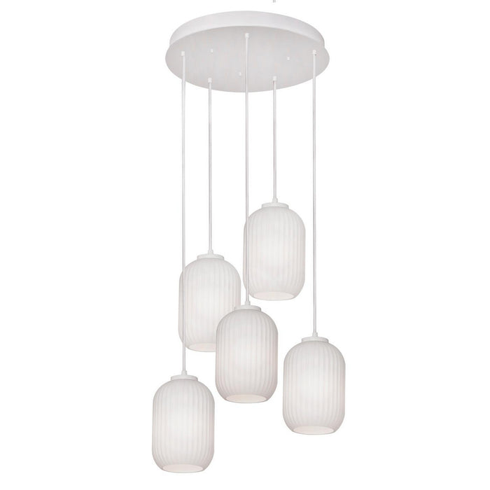 AFX Lighting - CALP05WHRND5 - Five Light Pendant - Callie - White