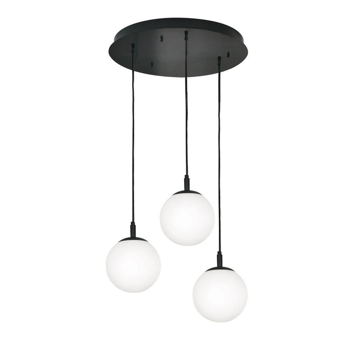 AFX Lighting - LRTP07MBBKRND3 - Three Light Pendant - Loretto - Black