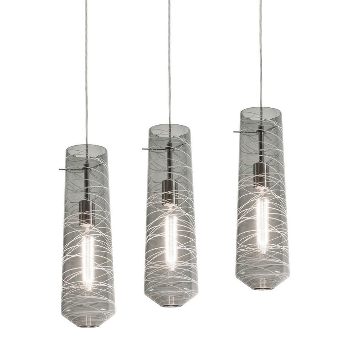 AFX Lighting - SPP05MBSNSMLNR3 - Three Light Pendant - Spun - Satin Nickel