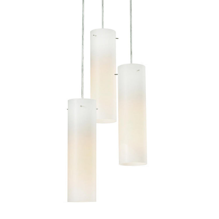 AFX Lighting - SSP04MBSNWHRND3 - Three Light Pendant - Soho - Satin Nickel