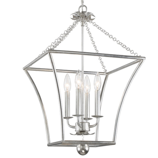 Crystorama - 516-SA - Four Light Mini Chandelier - Broche - Antique Silver