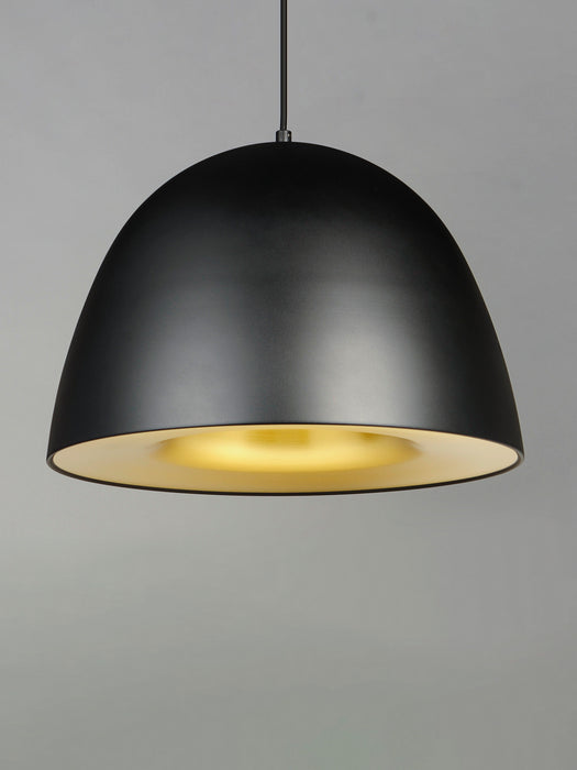 ET2 - E24916-BKSBR - LED Pendant - Fungo - Black / Satin Brass