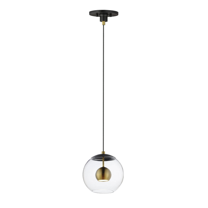 ET2 - E25153-BKNAB - LED Pendant - Nucleus - Black / Natural Aged Brass