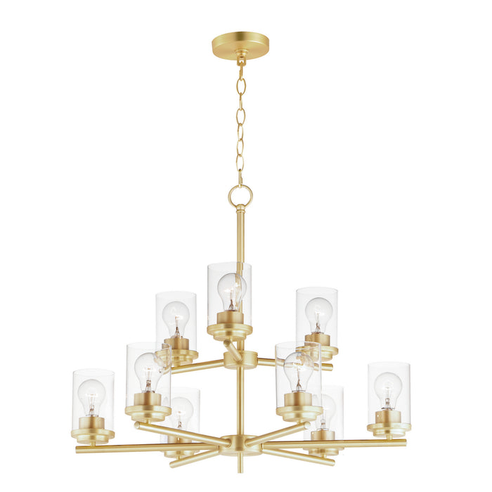 Maxim - 10206CLSBR - Nine Light Chandelier - Corona - Satin Brass