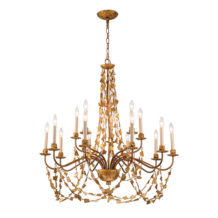 Lucas + McKearn - CH1158-15 - 15 Light Chandelier - Mosaic - Gold Leaf