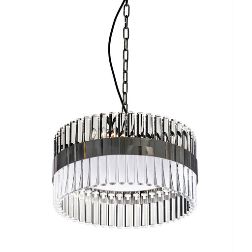 Lucas + McKearn - PD9072-40 - Six Light Pendant - Metro - Clear and Smokey Dark Chrome