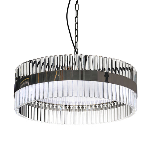 Lucas + McKearn - PD9072-60 - Nine Light Pendant - Metro - Clear and Smokey Chrome