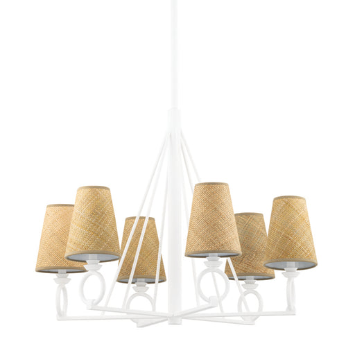 Hudson Valley - 1733-WP - Six Light Chandelier - Pendelton - White Plaster