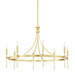 Hudson Valley - 4338-AGB - Eight Light Chandelier - Gates - Aged Brass