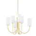Hudson Valley - 6828-AGB - Six Light Chandelier - Harlem - Aged Brass