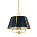 Hudson Valley - MDS120-AGB/DBL - Four Light Chandelier - Cambridge - Aged Brass/Darkest Blue
