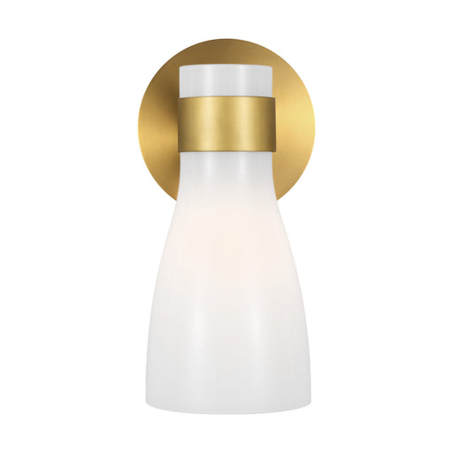 Visual Comfort Studio - AEV1001BBSMG - One Light Wall Sconce - Moritz - Burnished Brass with Milk White Glass