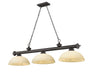 Z-Lite - 2306-3BRZ-DGM14 - Three Light Billiard - Cordon - Bronze
