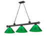 Z-Lite - 2306-3BRZ-PGR - Three Light Billiard - Cordon - Bronze