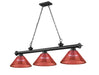 Z-Lite - 2306-3MB-ARBG - Three Light Billiard - Cordon - Matte Black