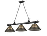 Z-Lite - 2306-3MB-ARS - Three Light Billiard - Cordon - Matte Black
