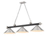 Z-Lite - 2306-3MB-BN-BN15 - Three Light Billiard - Cordon - Matte Black + Brushed Nickel