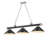 Z-Lite - 2306-3MB-BN-MB15 - Three Light Billiard - Cordon - Matte Black + Brushed Nickel