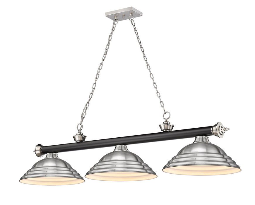 Z-Lite - 2306-3MB-BN-SBN - Three Light Billiard - Cordon - Matte Black + Brushed Nickel