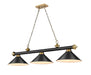 Z-Lite - 2306-3MB-RB-MB15 - Three Light Billiard - Cordon - Matte Black + Rubbed Brass