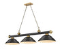 Z-Lite - 2306-3MB-RB-SMB - Three Light Billiard - Cordon - Matte Black + Rubbed Brass