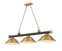 Z-Lite - 2306-3MB-RB-SRB - Three Light Billiard - Cordon - Matte Black + Rubbed Brass