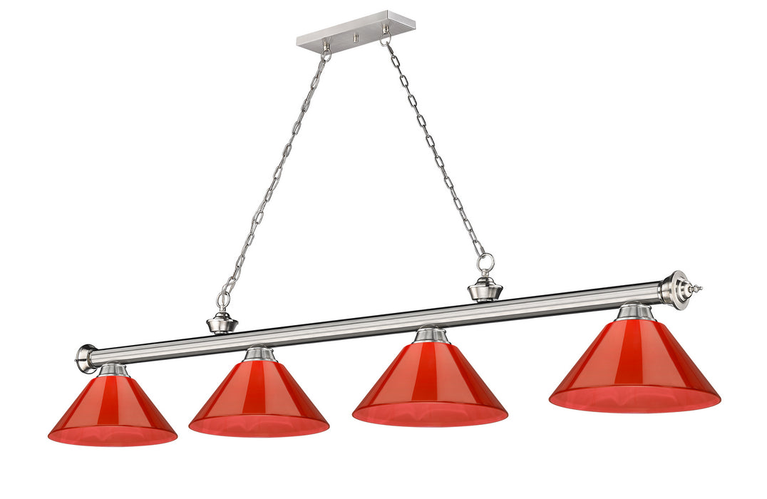 Z-Lite - 2306-4BN-ARBG - Four Light Billiard - Cordon - Brushed Nickel