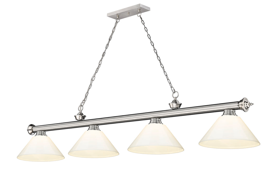 Z-Lite - 2306-4BN-PWH - Four Light Billiard - Cordon - Brushed Nickel