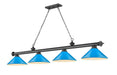 Z-Lite - 2306-4BP-MEB - Four Light Billiard - Cordon - Bronze Plate