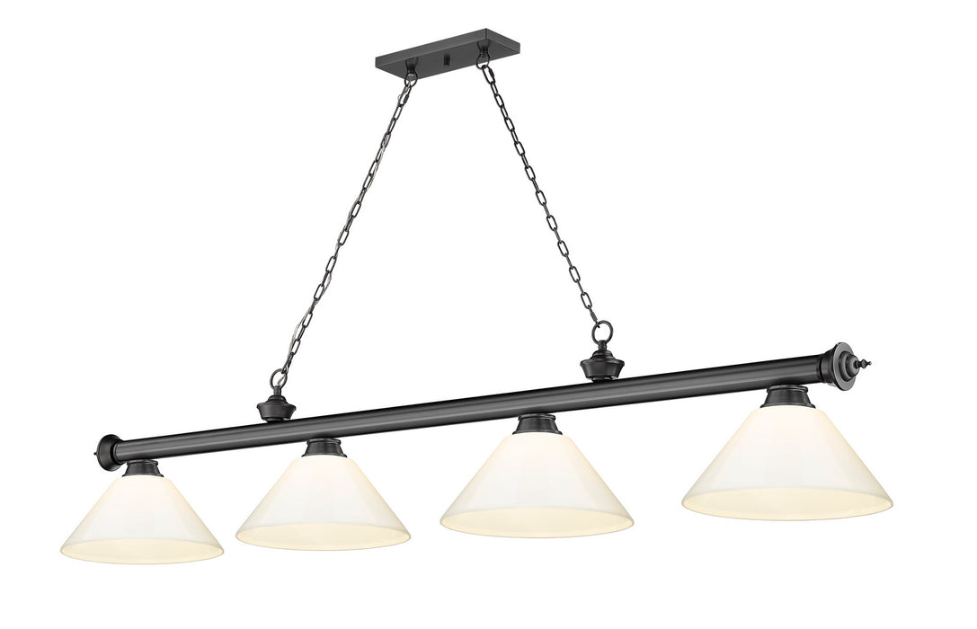 Z-Lite - 2306-4BP-PWH - Four Light Billiard - Cordon - Bronze Plate
