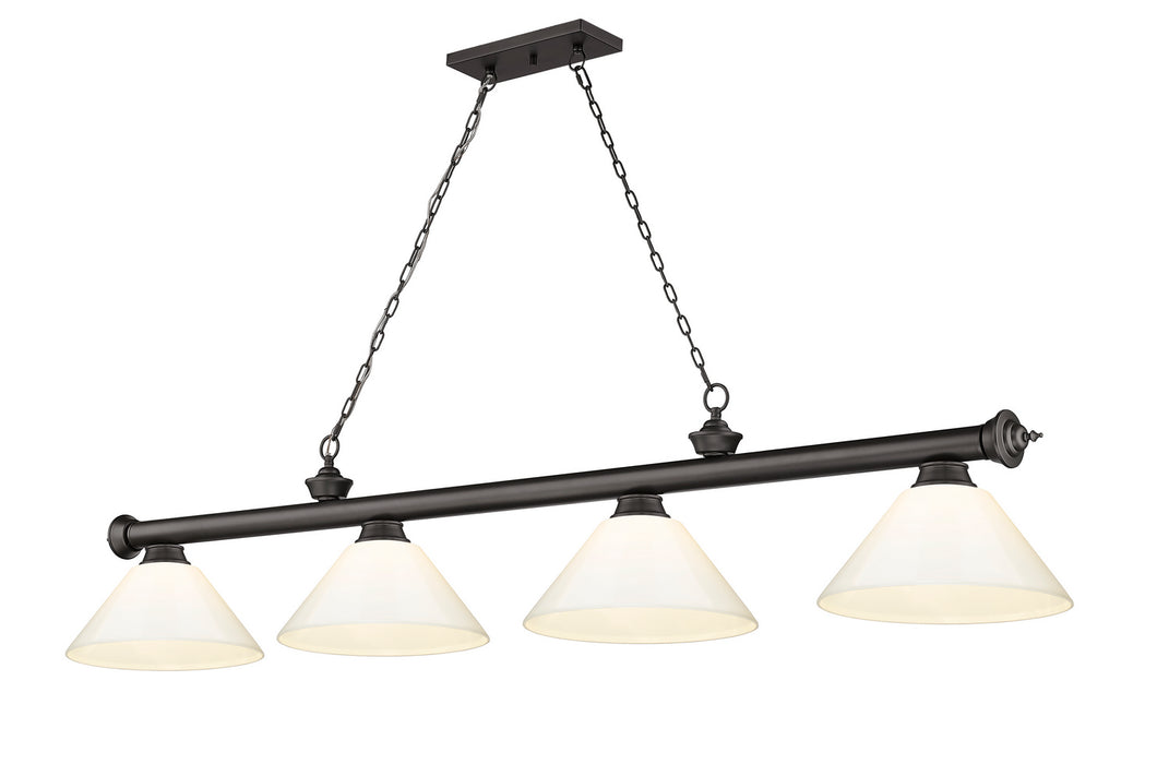 Z-Lite - 2306-4BRZ-PWH - Four Light Billiard - Cordon - Bronze