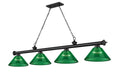 Z-Lite - 2306-4MB-ARG - Four Light Billiard - Cordon - Matte Black