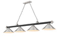 Z-Lite - 2306-4MB-BN-BN15 - Four Light Billiard - Cordon - Matte Black + Brushed Nickel