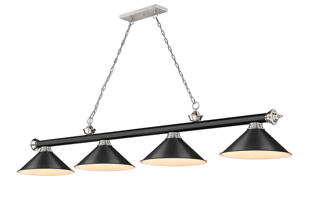 Z-Lite - 2306-4MB-BN-MB15 - Four Light Billiard - Cordon - Matte Black + Brushed Nickel