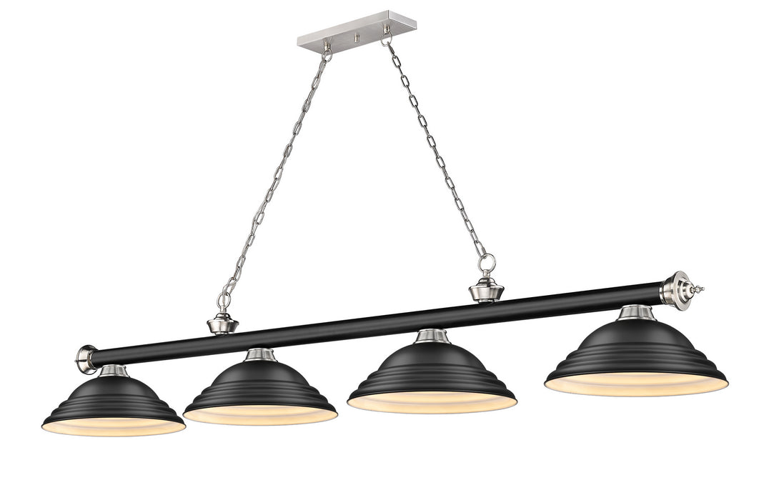 Z-Lite - 2306-4MB-BN-SMB - Four Light Billiard - Cordon - Matte Black + Brushed Nickel