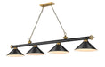 Z-Lite - 2306-4MB-RB-MB15 - Four Light Billiard - Cordon - Matte Black + Rubbed Brass