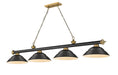 Z-Lite - 2306-4MB-RB-SMB - Four Light Billiard - Cordon - Matte Black + Rubbed Brass
