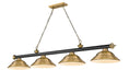 Z-Lite - 2306-4MB-RB-SRB - Four Light Billiard - Cordon - Matte Black + Rubbed Brass