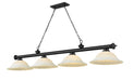 Z-Lite - 2306-4MB-WM16 - Four Light Billiard - Cordon - Matte Black