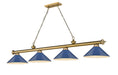 Z-Lite - 2306-4RB-MNB - Four Light Billiard - Cordon - Rubbed Brass
