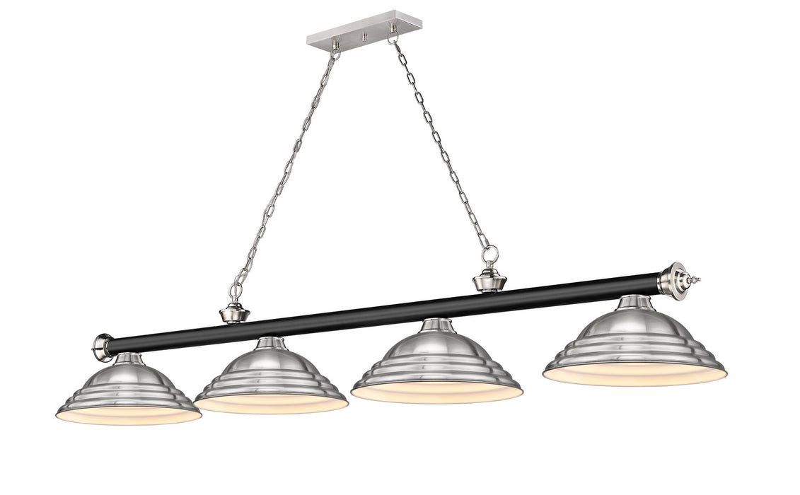Z-Lite - 2306-4MB-BN-SBN - Four Light Billiard - Cordon - Matte Black + Brushed Nickel