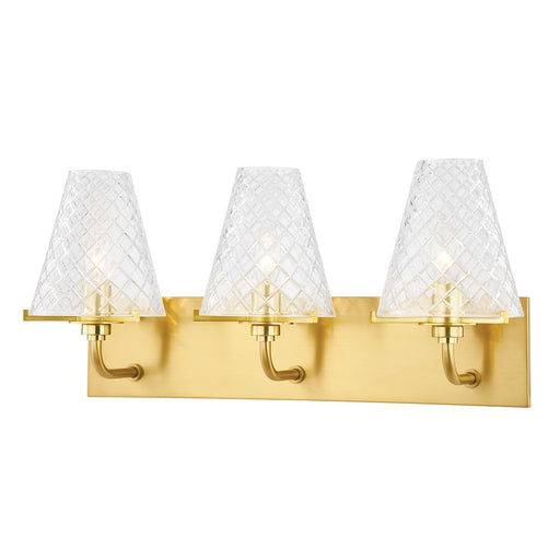 Mitzi - H495303-AGB - Three Light Bath and Vanity - Irene - Aged Brass