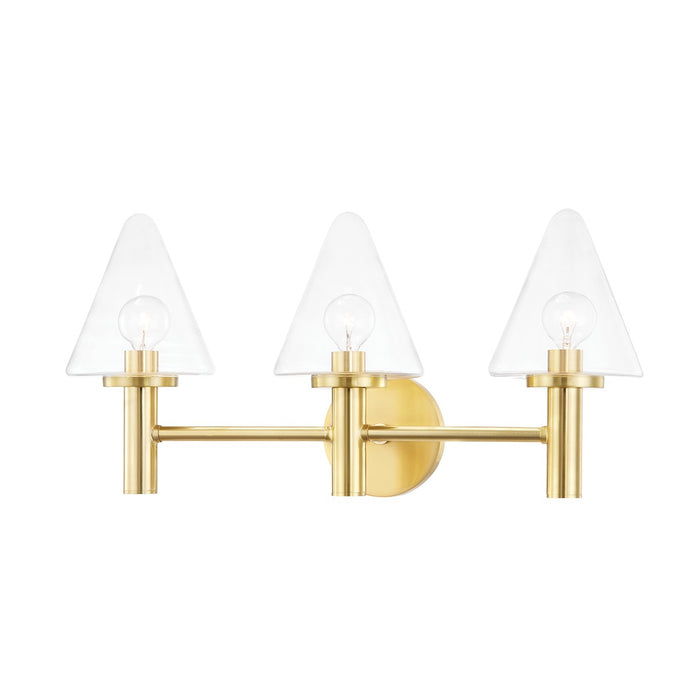 Mitzi - H540303-AGB - Three Light Bath and Vanity - Connie - Aged Brass