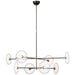 Visual Comfort Signature - S 5694AI/HAB-CG - LED Chandelier - Calvino - Aged Iron and Hand-Rubbed Antique Brass
