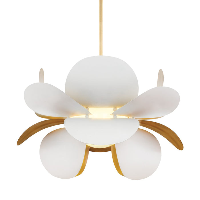 Corbett Lighting - 314-71-GL/SWH - One Light Chandelier - Ginger - Gold Leaf/White