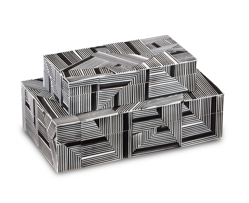 Currey and Company - 1200-0510 - Box - Cade - Black/White