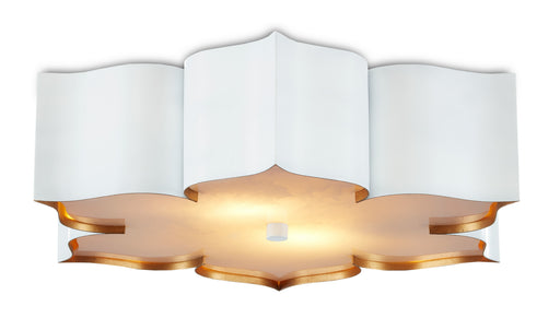 Currey and Company - 9999-0059 - Two Light Flush Mount - Grand Lotus - Sugar White/ Contemporary Gold