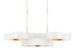 Currey and Company - 9000-0854 - Six Light Chandelier - Grand Lotus - Sugar White/Contemporary Gold Leaf